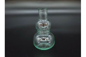 戦前　当時物　瓢箪型　気泡や絶妙なフォルムが味わいのあるニッキ水瓶5個セット(豆ガラス、ちびニッキ水、ガラス容器、駄菓子屋ビン、ペロペロ、レトロガラス、一輪挿し、ひょうたん)(R-077065)