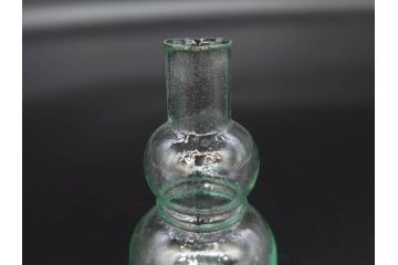 戦前　当時物　瓢箪型　気泡や絶妙なフォルムが味わいのあるニッキ水瓶5個セット(豆ガラス、ちびニッキ水、ガラス容器、駄菓子屋ビン、ペロペロ、レトロガラス、一輪挿し、ひょうたん)(R-077065)