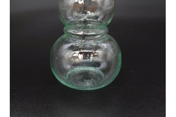 戦前　当時物　瓢箪型　気泡や絶妙なフォルムが味わいのあるニッキ水瓶5個セット(豆ガラス、ちびニッキ水、ガラス容器、駄菓子屋ビン、ペロペロ、レトロガラス、一輪挿し、ひょうたん)(R-077065)