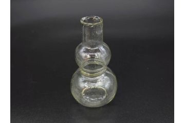 戦前　当時物　瓢箪型　気泡や絶妙なフォルムが味わいのあるニッキ水瓶5個セット(豆ガラス、ちびニッキ水、ガラス容器、駄菓子屋ビン、ペロペロ、レトロガラス、一輪挿し、ひょうたん)(R-077066)