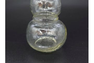 戦前　当時物　瓢箪型　気泡や絶妙なフォルムが味わいのあるニッキ水瓶5個セット(豆ガラス、ちびニッキ水、ガラス容器、駄菓子屋ビン、ペロペロ、レトロガラス、一輪挿し、ひょうたん)(R-077066)