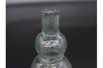 戦前　当時物　瓢箪型　気泡や絶妙なフォルムが味わいのあるニッキ水瓶5個セット(豆ガラス、ちびニッキ水、ガラス容器、駄菓子屋ビン、ペロペロ、レトロガラス、一輪挿し、ひょうたん)(R-077066)