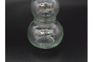 戦前　当時物　瓢箪型　気泡や絶妙なフォルムが味わいのあるニッキ水瓶5個セット(豆ガラス、ちびニッキ水、ガラス容器、駄菓子屋ビン、ペロペロ、レトロガラス、一輪挿し、ひょうたん)(R-077066)