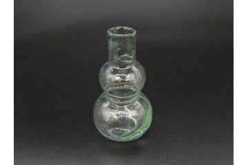 戦前　当時物　瓢箪型　気泡や絶妙なフォルムが味わいのあるニッキ水瓶5個セット(豆ガラス、ちびニッキ水、ガラス容器、駄菓子屋ビン、ペロペロ、レトロガラス、一輪挿し、ひょうたん)(R-077066)