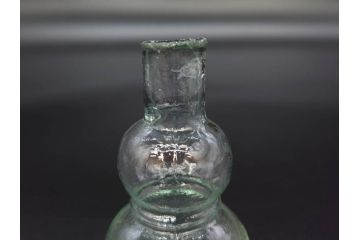 戦前　当時物　瓢箪型　気泡や絶妙なフォルムが味わいのあるニッキ水瓶5個セット(豆ガラス、ちびニッキ水、ガラス容器、駄菓子屋ビン、ペロペロ、レトロガラス、一輪挿し、ひょうたん)(R-077066)