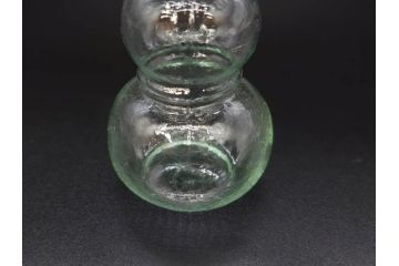 戦前　当時物　瓢箪型　気泡や絶妙なフォルムが味わいのあるニッキ水瓶5個セット(豆ガラス、ちびニッキ水、ガラス容器、駄菓子屋ビン、ペロペロ、レトロガラス、一輪挿し、ひょうたん)(R-077066)