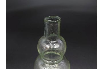 戦前　当時物　瓢箪型　気泡や絶妙なフォルムが味わいのあるニッキ水瓶5個セット(豆ガラス、ちびニッキ水、ガラス容器、駄菓子屋ビン、ペロペロ、レトロガラス、一輪挿し、ひょうたん)(R-077066)