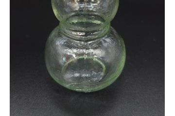 戦前　当時物　瓢箪型　気泡や絶妙なフォルムが味わいのあるニッキ水瓶5個セット(豆ガラス、ちびニッキ水、ガラス容器、駄菓子屋ビン、ペロペロ、レトロガラス、一輪挿し、ひょうたん)(R-077066)