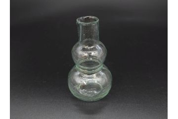 戦前　当時物　瓢箪型　気泡や絶妙なフォルムが味わいのあるニッキ水瓶5個セット(豆ガラス、ちびニッキ水、ガラス容器、駄菓子屋ビン、ペロペロ、レトロガラス、一輪挿し、ひょうたん)(R-077066)