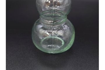 戦前　当時物　瓢箪型　気泡や絶妙なフォルムが味わいのあるニッキ水瓶5個セット(豆ガラス、ちびニッキ水、ガラス容器、駄菓子屋ビン、ペロペロ、レトロガラス、一輪挿し、ひょうたん)(R-077066)
