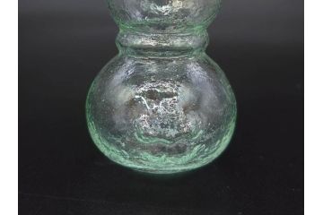戦前　当時物　瓢箪型　可愛らしいフォルムのニッキ水瓶5個セット(桜3つ、花、豆ガラス、ちびニッキ水、ガラス容器、駄菓子屋ビン、ペロペロ、レトロガラス、一輪挿し、ひょうたん)(R-077067)
