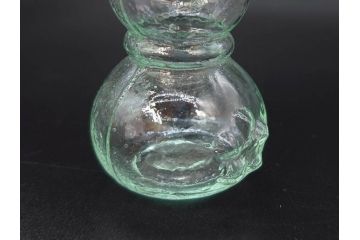 戦前　当時物　瓢箪型　可愛らしいフォルムのニッキ水瓶5個セット(桜3つ、花、豆ガラス、ちびニッキ水、ガラス容器、駄菓子屋ビン、ペロペロ、レトロガラス、一輪挿し、ひょうたん)(R-077067)
