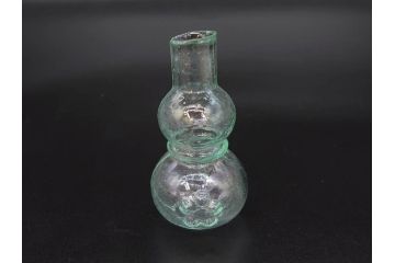 戦前　当時物　瓢箪型　可愛らしいフォルムのニッキ水瓶5個セット(桜3つ、花、豆ガラス、ちびニッキ水、ガラス容器、駄菓子屋ビン、ペロペロ、レトロガラス、一輪挿し、ひょうたん)(R-077067)
