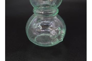 戦前　当時物　瓢箪型　可愛らしいフォルムのニッキ水瓶5個セット(桜3つ、花、豆ガラス、ちびニッキ水、ガラス容器、駄菓子屋ビン、ペロペロ、レトロガラス、一輪挿し、ひょうたん)(R-077067)