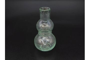 戦前　当時物　瓢箪型　可愛らしいフォルムのニッキ水瓶5個セット(桜3つ、花、豆ガラス、ちびニッキ水、ガラス容器、駄菓子屋ビン、ペロペロ、レトロガラス、一輪挿し、ひょうたん)(R-077067)