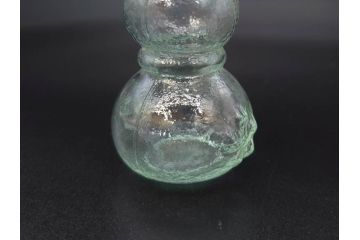 戦前　当時物　瓢箪型　可愛らしいフォルムのニッキ水瓶5個セット(桜3つ、花、豆ガラス、ちびニッキ水、ガラス容器、駄菓子屋ビン、ペロペロ、レトロガラス、一輪挿し、ひょうたん)(R-077067)
