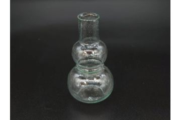 戦前　当時物　瓢箪型　可愛らしいフォルムのニッキ水瓶5個セット(桜3つ、花、豆ガラス、ちびニッキ水、ガラス容器、駄菓子屋ビン、ペロペロ、レトロガラス、一輪挿し、ひょうたん)(R-077067)