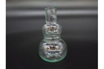 戦前　当時物　瓢箪型　可愛らしいフォルムのニッキ水瓶5個セット(桜3つ、花、豆ガラス、ちびニッキ水、ガラス容器、駄菓子屋ビン、ペロペロ、レトロガラス、一輪挿し、ひょうたん)(R-077067)