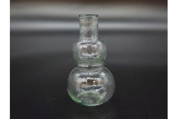 戦前　当時物　瓢箪型　可愛らしいフォルムのニッキ水瓶5個セット(桜3つ、花、豆ガラス、ちびニッキ水、ガラス容器、駄菓子屋ビン、ペロペロ、レトロガラス、一輪挿し、ひょうたん)(R-077067)