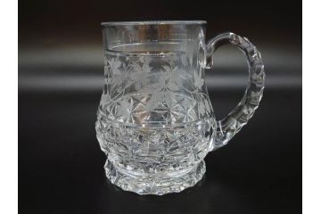 フランス　Baccarat　バカラ　特別限定　希少　1989-5/80　きらめく上品なカットが美しいビアマグ(フルレッドクリスタルガラス、ジョッキ、グラス、ケース付き、証明書付き)(R-077068)