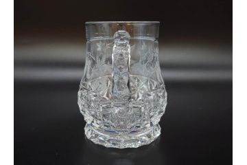 フランス　Baccarat　バカラ　特別限定　希少　1989-5/80　きらめく上品なカットが美しいビアマグ(フルレッドクリスタルガラス、ジョッキ、グラス、ケース付き、証明書付き)(R-077068)