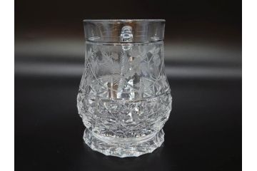 フランス　Baccarat　バカラ　特別限定　希少　1989-5/80　きらめく上品なカットが美しいビアマグ(フルレッドクリスタルガラス、ジョッキ、グラス、ケース付き、証明書付き)(R-077068)