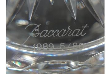 フランス　Baccarat　バカラ　特別限定　希少　1989-5/80　きらめく上品なカットが美しいビアマグ(フルレッドクリスタルガラス、ジョッキ、グラス、ケース付き、証明書付き)(R-077068)