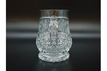 フランス　Baccarat　バカラ　特別限定　希少　1989-6/80　きらめく上品なカットが美しいビアマグ(フルレッドクリスタルガラス、ジョッキ、グラス、ケース付き、証明書付き)(R-077069)