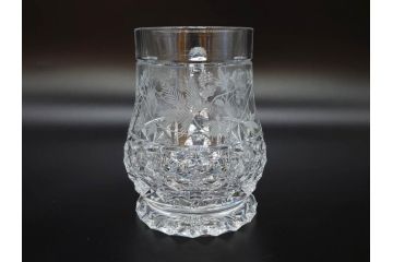 フランス　Baccarat　バカラ　特別限定　希少　1989-6/80　きらめく上品なカットが美しいビアマグ(フルレッドクリスタルガラス、ジョッキ、グラス、ケース付き、証明書付き)(R-077069)