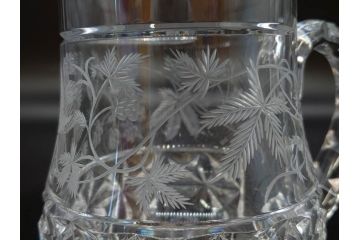 フランス　Baccarat　バカラ　特別限定　希少　1989-6/80　きらめく上品なカットが美しいビアマグ(フルレッドクリスタルガラス、ジョッキ、グラス、ケース付き、証明書付き)(R-077069)