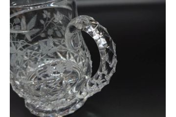 フランス　Baccarat　バカラ　特別限定　希少　1989-6/80　きらめく上品なカットが美しいビアマグ(フルレッドクリスタルガラス、ジョッキ、グラス、ケース付き、証明書付き)(R-077069)