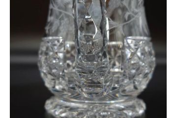フランス　Baccarat　バカラ　特別限定　希少　1989-6/80　きらめく上品なカットが美しいビアマグ(フルレッドクリスタルガラス、ジョッキ、グラス、ケース付き、証明書付き)(R-077069)