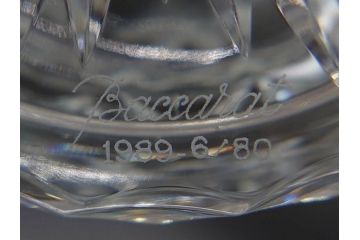 フランス　Baccarat　バカラ　特別限定　希少　1989-6/80　きらめく上品なカットが美しいビアマグ(フルレッドクリスタルガラス、ジョッキ、グラス、ケース付き、証明書付き)(R-077069)