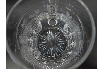 フランス　Baccarat　バカラ　特別限定　希少　1989-7/80　きらめく上品なカットが美しいビアマグ(フルレッドクリスタルガラス、ジョッキ、グラス、ケース付き、証明書付き)(R-077070)