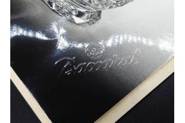 フランス　Baccarat　バカラ　特別限定　希少　1989-7/80　きらめく上品なカットが美しいビアマグ(フルレッドクリスタルガラス、ジョッキ、グラス、ケース付き、証明書付き)(R-077070)