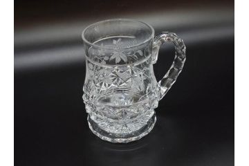 フランス　Baccarat　バカラ　特別限定　希少　1989-8/80　きらめく上品なカットが美しいビアマグ(フルレッドクリスタルガラス、ジョッキ、グラス、ケース付き、証明書なし)(R-077071)