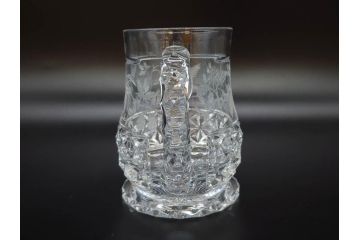 フランス　Baccarat　バカラ　特別限定　希少　1989-8/80　きらめく上品なカットが美しいビアマグ(フルレッドクリスタルガラス、ジョッキ、グラス、ケース付き、証明書なし)(R-077071)