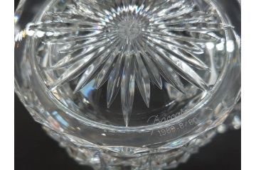 フランス　Baccarat　バカラ　特別限定　希少　1989-8/80　きらめく上品なカットが美しいビアマグ(フルレッドクリスタルガラス、ジョッキ、グラス、ケース付き、証明書なし)(R-077071)