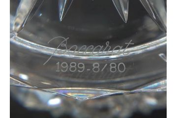 フランス　Baccarat　バカラ　特別限定　希少　1989-8/80　きらめく上品なカットが美しいビアマグ(フルレッドクリスタルガラス、ジョッキ、グラス、ケース付き、証明書なし)(R-077071)