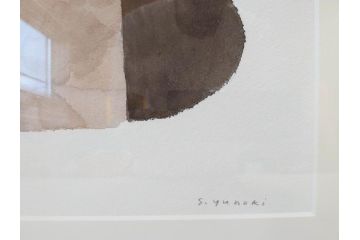 真作　柚木沙弥郎　「デコイ」　サイン入り　5号　リトグラフ(版画、絵画、額装、鴨、共シール)(R-077072)