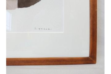 真作　柚木沙弥郎　「デコイ」　サイン入り　5号　リトグラフ(版画、絵画、額装、鴨、共シール)(R-077072)