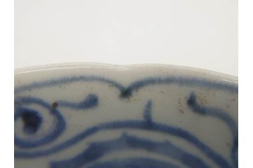 江戸期　上手物　古伊万里　染付　二重角福　渦福　鳳凰山水文　約15cm　4.8寸　なます皿2枚セット(中皿、和皿、和食器、四寸八分)(R-077086)