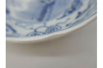 江戸期　上手物　古伊万里　染付　二重角福　渦福　鳳凰山水文　約15cm　4.8寸　なます皿2枚セット(中皿、和皿、和食器、四寸八分)(R-077086)