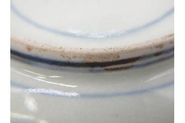 江戸期　上手物　古伊万里　染付　二重角福　渦福　鳳凰山水文　約15cm　4.8寸　なます皿2枚セット(中皿、和皿、和食器、四寸八分)(R-077086)