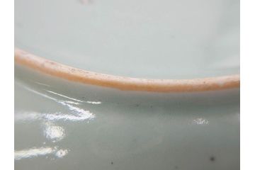 江戸期　古伊万里　青磁　金彩　蔦文　約18cm　6寸　金彩が上品なアクセントになる変形皿3枚セット(六寸、中皿、和食器、和皿)(R-077091)