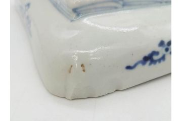 江戸期　古伊万里　染付　冨貴長春　約21cm　7.1寸　牡丹蛸唐草文　細やかで力強く描かれた文様が魅力的な長皿2枚セット(七寸一分、和食器、和皿)(R-077092)
