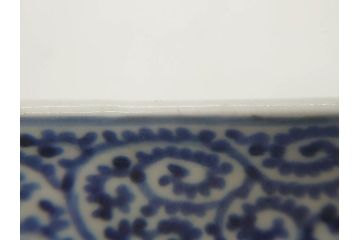 江戸期　古伊万里　染付　冨貴長春　約21cm　7.1寸　牡丹蛸唐草文　細やかで力強く描かれた文様が魅力的な長皿2枚セット(七寸一分、和食器、和皿)(R-077093)