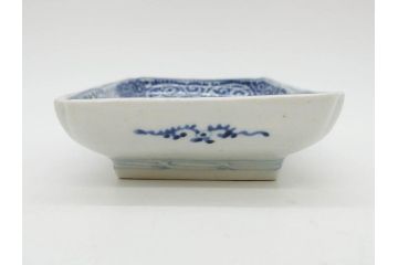 江戸期　古伊万里　染付　冨貴長春　約21cm　7.1寸　牡丹蛸唐草文　細やかで力強く描かれた文様が魅力的な長皿2枚セット(七寸一分、和食器、和皿)(R-077093)