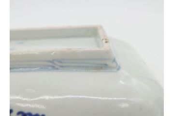 江戸期　古伊万里　染付　冨貴長春　約21cm　7.1寸　牡丹蛸唐草文　細やかで力強く描かれた文様が魅力的な長皿2枚セット(七寸一分、和食器、和皿)(R-077093)