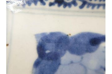 江戸期　古伊万里　染付　冨貴長春　約21cm　7寸　牡丹蛸唐草文　細やかで力強く描かれた文様が魅力的な長皿(七寸、和食器、和皿)(R-077094)